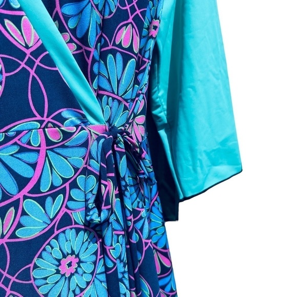 BIANCA Zidik Floral Preppy Wrap Dress Large - Picture 6 of 10